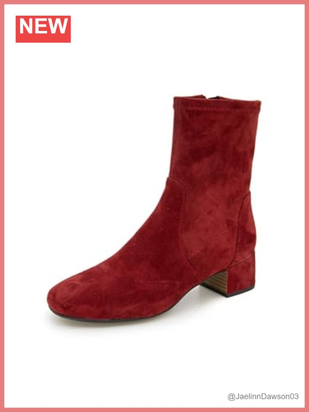 Women's Suede Ankle Booties Block Heel Pull-On Comfort